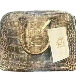 Ferrida Embossed Brown Tote Bag